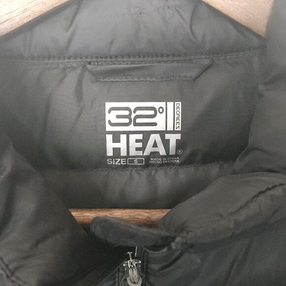 32 Degrees Heat Ultra Light Down Jacket Womens Size S Black Zip Pockets Full Zip - Picture 4 of 12